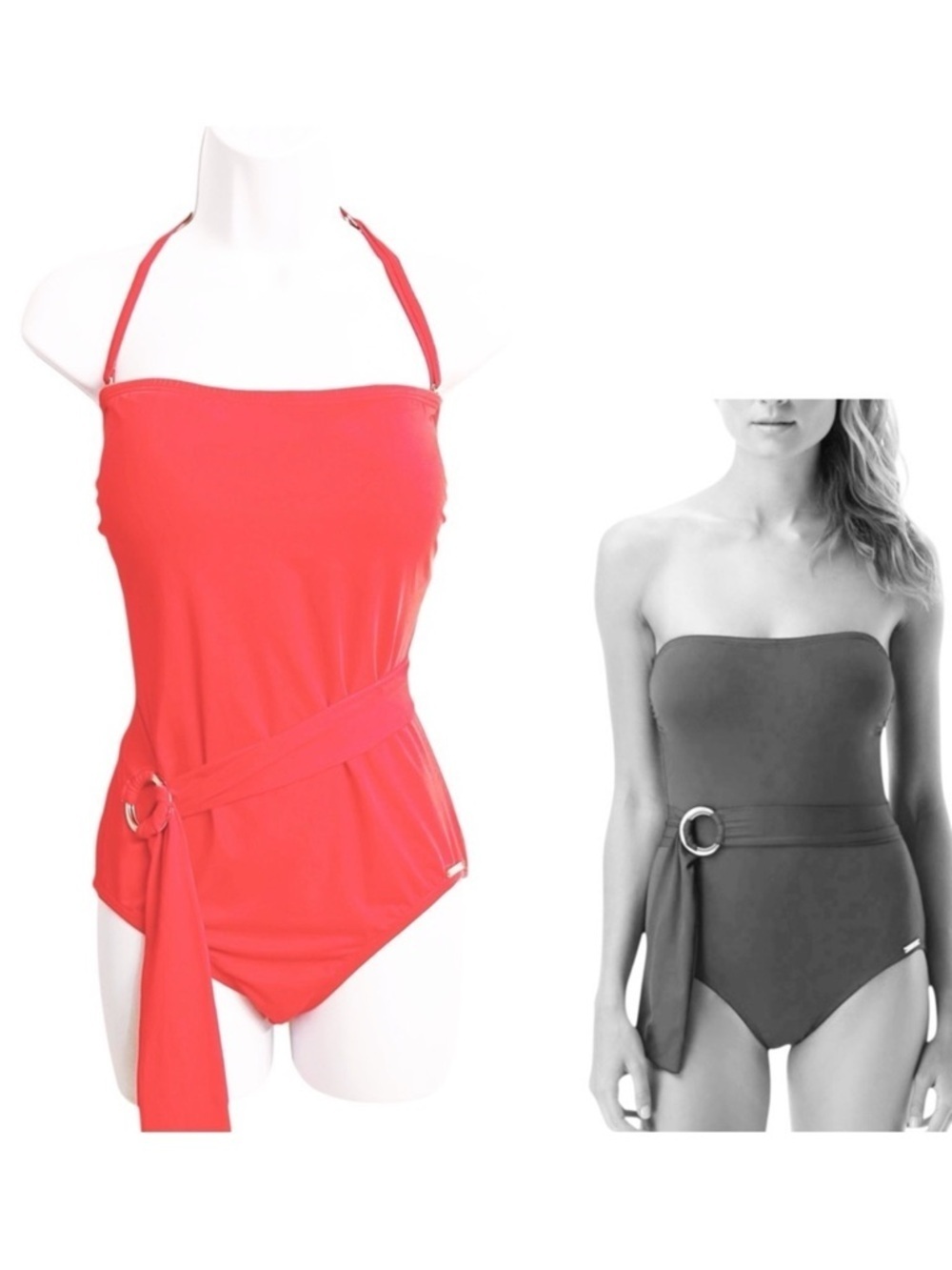 Vince Camuto Coral Swimsuit with Belt Size 14